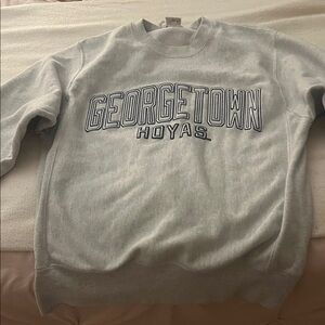 Champion Gray Georgetown Hoyas Crewneck Sweater